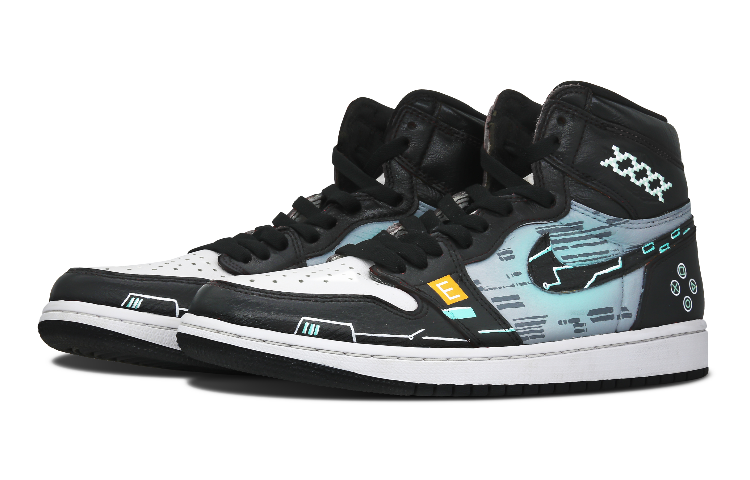 Lookbook [カスタムシューズ] エアジョーダン1 レトロ ハイ OG 'フラッシュグレイ ティファニー' 555088-603(Team7-男女同款闪电影灰)