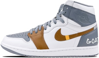 【定制球鞋】Jordan Air Jordan 1 Retro High OG 山羊GOAT 復古籃球鞋 男女同款 白灰 Buy 【定制球鞋】Jordan Air Jordan 1 Retro High OG 山羊GOAT 復古籃球鞋 男女同款 白灰