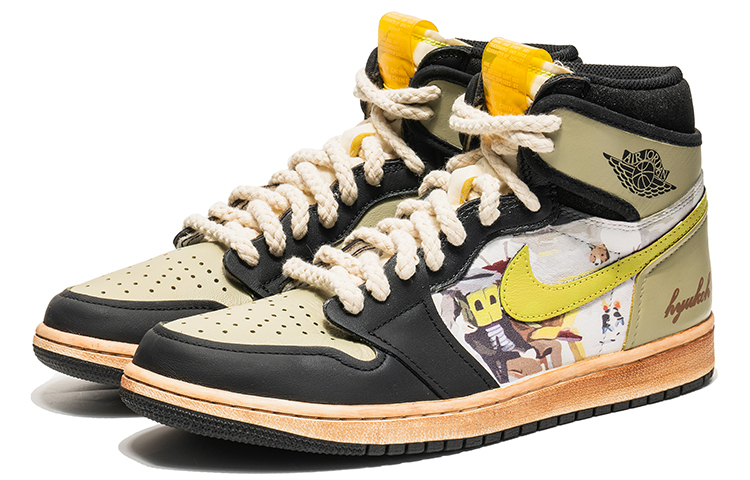 Lookbook カスタムAJ1 レトロ ハイ OG "グリーントゥ" 555088-118(TeamB-专辑白绿)