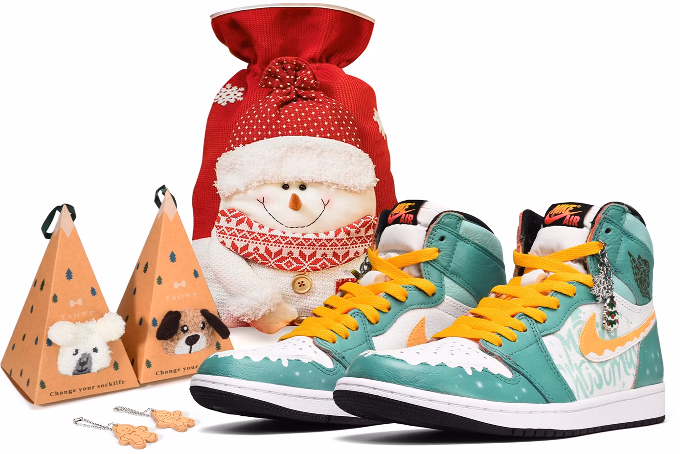 custom-shoes-air-jordan-1-retro-high-og-hand-painted-christmas-tree-green-white-yellow