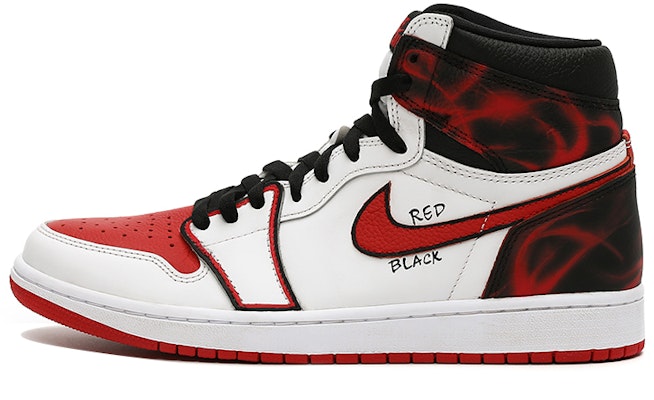 【定制球鞋】Jordan Air Jordan 1 Retro High OG Heritage 電競主題 動漫風 噴繪 閃電高級 高幫 復古籃球鞋 男女同款 黑紅 Buy 【定制球鞋】Jordan Air Jordan 1 Retro High OG Heritage 電競主題 動漫風 噴繪 閃電高級 高幫 復古籃球鞋 男女同款 黑紅