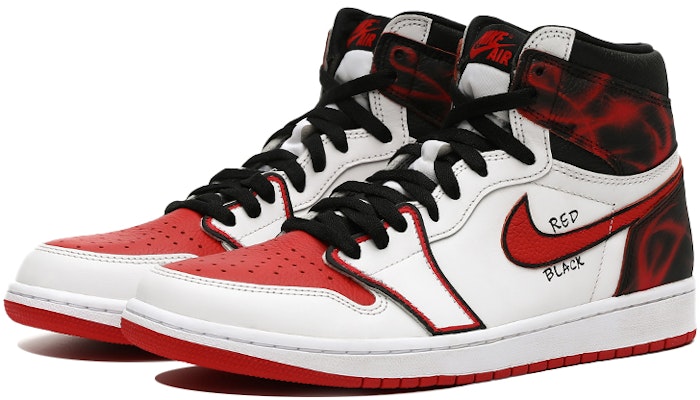 【定制球鞋】Jordan Air Jordan 1 Retro High OG Heritage 電競主題 動漫風 噴繪 閃電高級 高幫 復古籃球鞋 男女同款 黑紅 Lookbook 【定制球鞋】Jordan Air Jordan 1 Retro High OG Heritage 電競主題 動漫風 噴繪 閃電高級 高幫 復古籃球鞋 男女同款 黑紅