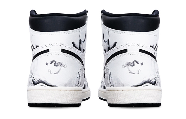 Shop [Zapatillas Personalizadas] Air Jordan 1 Retro High OG 'Tinta Bambú' 555088-702(Teamone-高帮水墨竹叶)