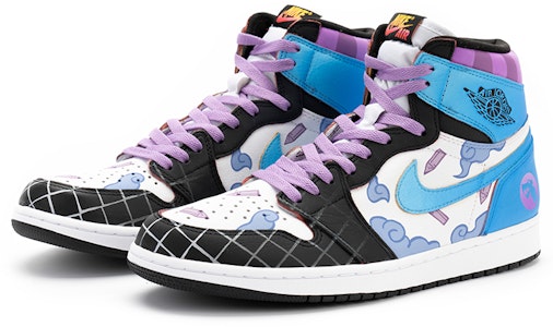 【訂製球鞋】Air Jordan 1 Retro High OG 遊戲主題訂製 暴走蘿莉金克斯 格紋 雲朵 塗鴉 特殊鞋帶 男女同款 藍粉 Lookbook 【訂製球鞋】Air Jordan 1 Retro High OG 遊戲主題訂製 暴走蘿莉金克斯 格紋 雲朵 塗鴉 特殊鞋帶 男女同款 藍粉