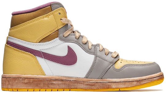 【定製球鞋】Jordan Air Jordan 1 Retro High OG 野鶴製造 油畫主題 雅典學院 咖啡染 高幫 復古籃球鞋 男女同款 白黃 Order 【定製球鞋】Jordan Air Jordan 1 Retro High OG 野鶴製造 油畫主題 雅典學院 咖啡染 高幫 復古籃球鞋 男女同款 白黃