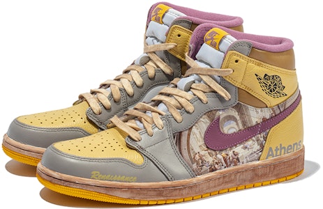 【定製球鞋】Jordan Air Jordan 1 Retro High OG 野鶴製造 油畫主題 雅典學院 咖啡染 高幫 復古籃球鞋 男女同款 白黃 Lookbook 【定製球鞋】Jordan Air Jordan 1 Retro High OG 野鶴製造 油畫主題 雅典學院 咖啡染 高幫 復古籃球鞋 男女同款 白黃