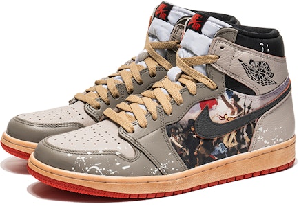 カスタムAJ1 レトロ ハイ OG 「油絵風黒赤つま先」 555088-161(TeamB-专辑油画灰棕O-BOX) Shop カスタムAJ1 レトロ ハイ OG 「油絵風黒赤つま先」 555088-161(TeamB-专辑油画灰棕O-BOX)