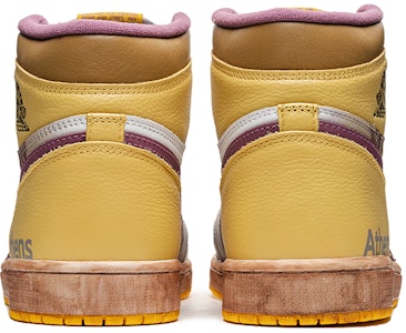 【定製球鞋】Jordan Air Jordan 1 Retro High OG 野鶴製造 油畫主題 雅典學院 咖啡染 高幫 復古籃球鞋 男女同款 白黃 Shop 【定製球鞋】Jordan Air Jordan 1 Retro High OG 野鶴製造 油畫主題 雅典學院 咖啡染 高幫 復古籃球鞋 男女同款 白黃