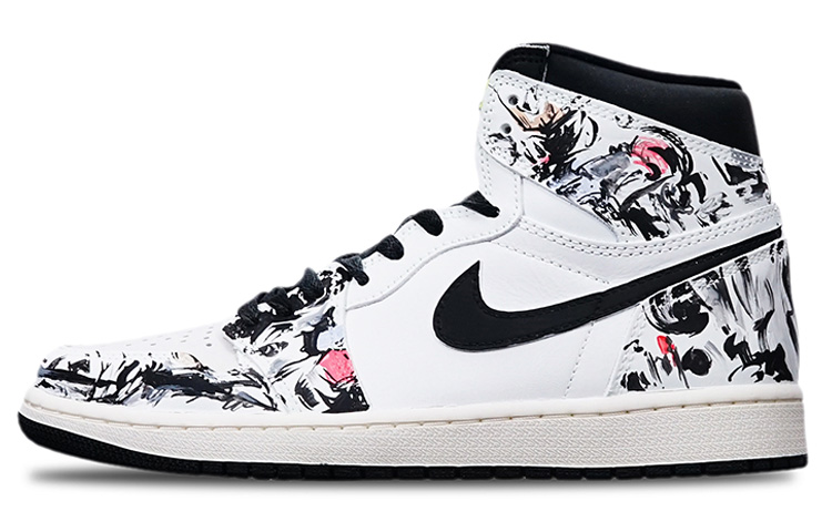 Buy 【訂製球鞋】 Jordan Air Jordan 1 Retro High OG "Volt" 潑墨機械風 高幫 復古籃球鞋 男女同款 黑紅