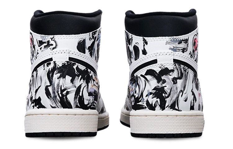 Shop 【訂製球鞋】 Jordan Air Jordan 1 Retro High OG "Volt" 潑墨機械風 高幫 復古籃球鞋 男女同款 黑紅