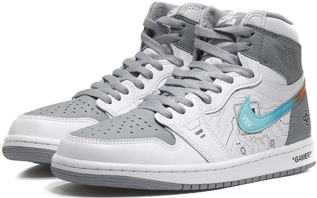 에어 조던 1 레트로 OG '화이트 그레이 - 레디 플레이어 원 사이버펑크' 555088-037(Team10-头号玩家男女白灰QD) Lookbook 에어 조던 1 레트로 OG '화이트 그레이 - 레디 플레이어 원 사이버펑크' 555088-037(Team10-头号玩家男女白灰QD)