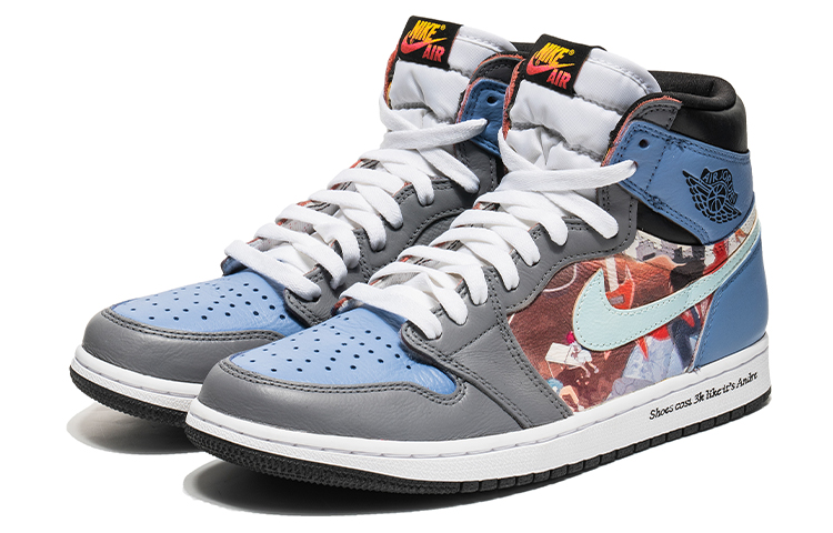 Lookbook Jordan 1 Retro High OG "Grulla Negra" 555088-603(TeamB-专辑灰蓝)