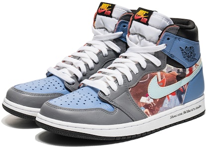 【定制球鞋】Jordan Air Jordan 1 High OG 野鶴製造 黑藍腳趾 文藝風 特殊定制款 高幫 復古籃球鞋 男女同款 灰藍 Lookbook 【定制球鞋】Jordan Air Jordan 1 High OG 野鶴製造 黑藍腳趾 文藝風 特殊定制款 高幫 復古籃球鞋 男女同款 灰藍