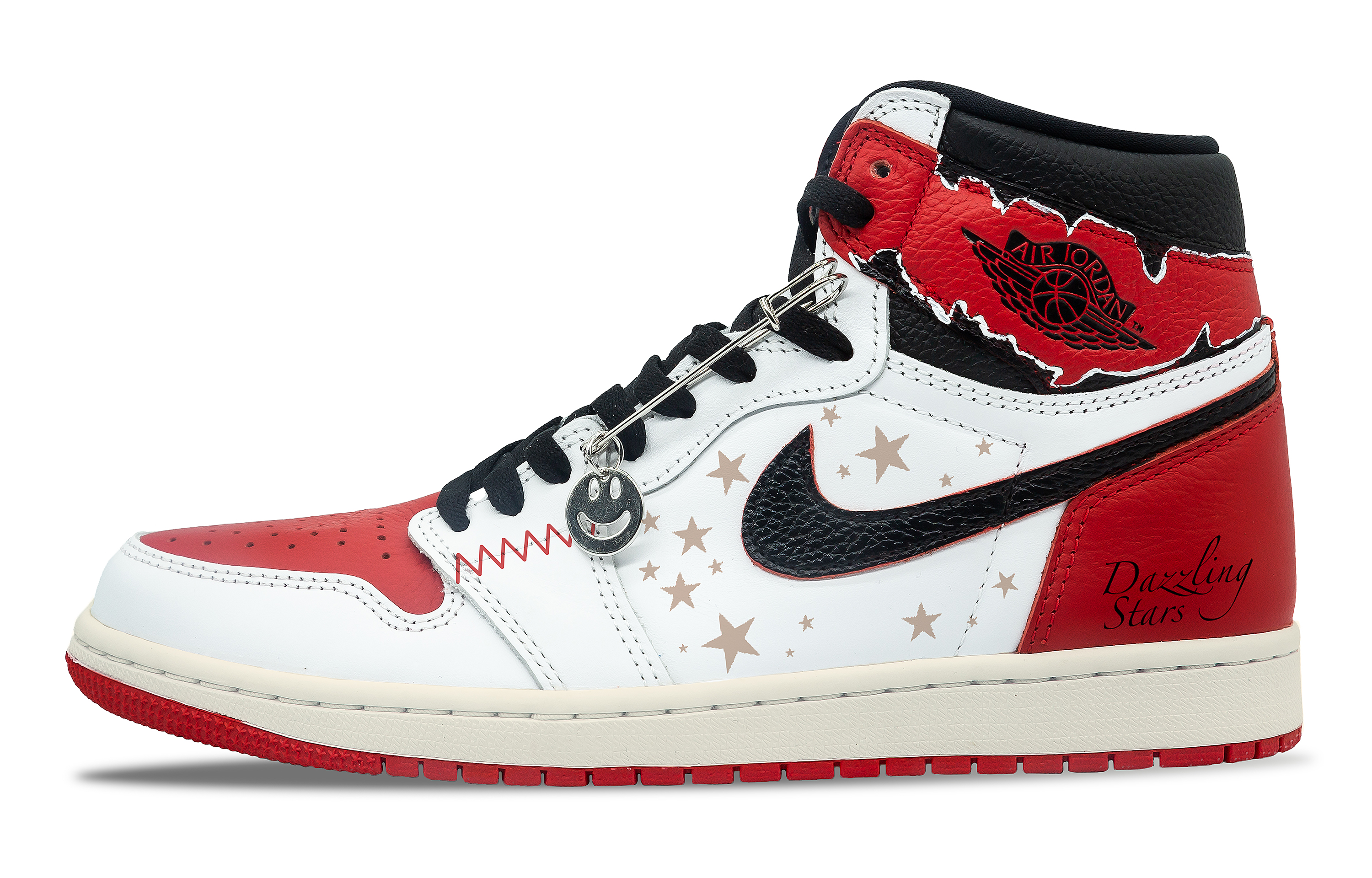 Buy 【定製球鞋】 Jordan Air Jordan 1 Retro High 兔年限定 閃耀勁旅 高幫 復古籃球鞋 男女同款 白紅