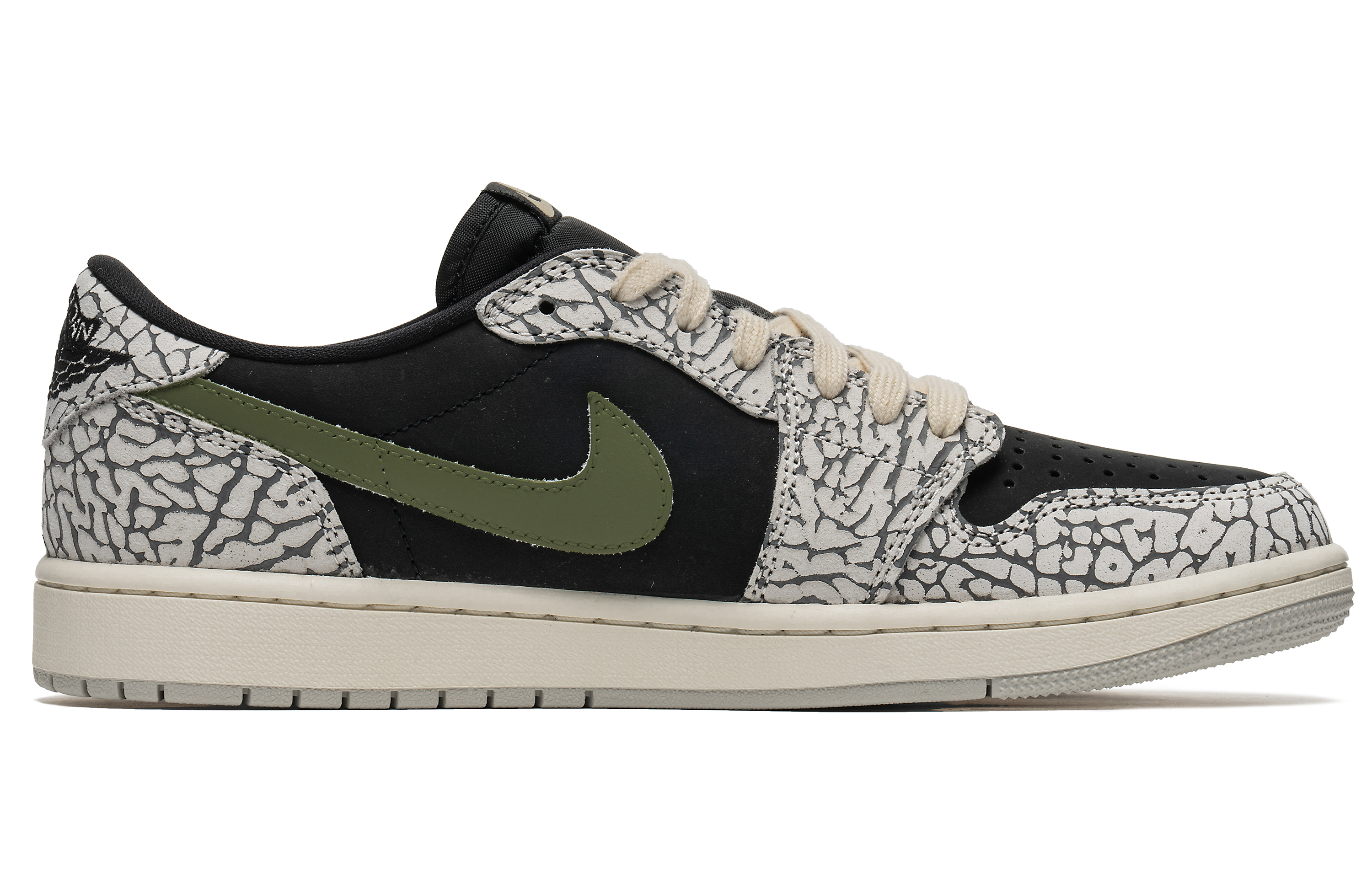 Order [Custom Shoes] Air Jordan 1 Retro Low 'Black Elephant Olive Green' CZ0790-001-479561