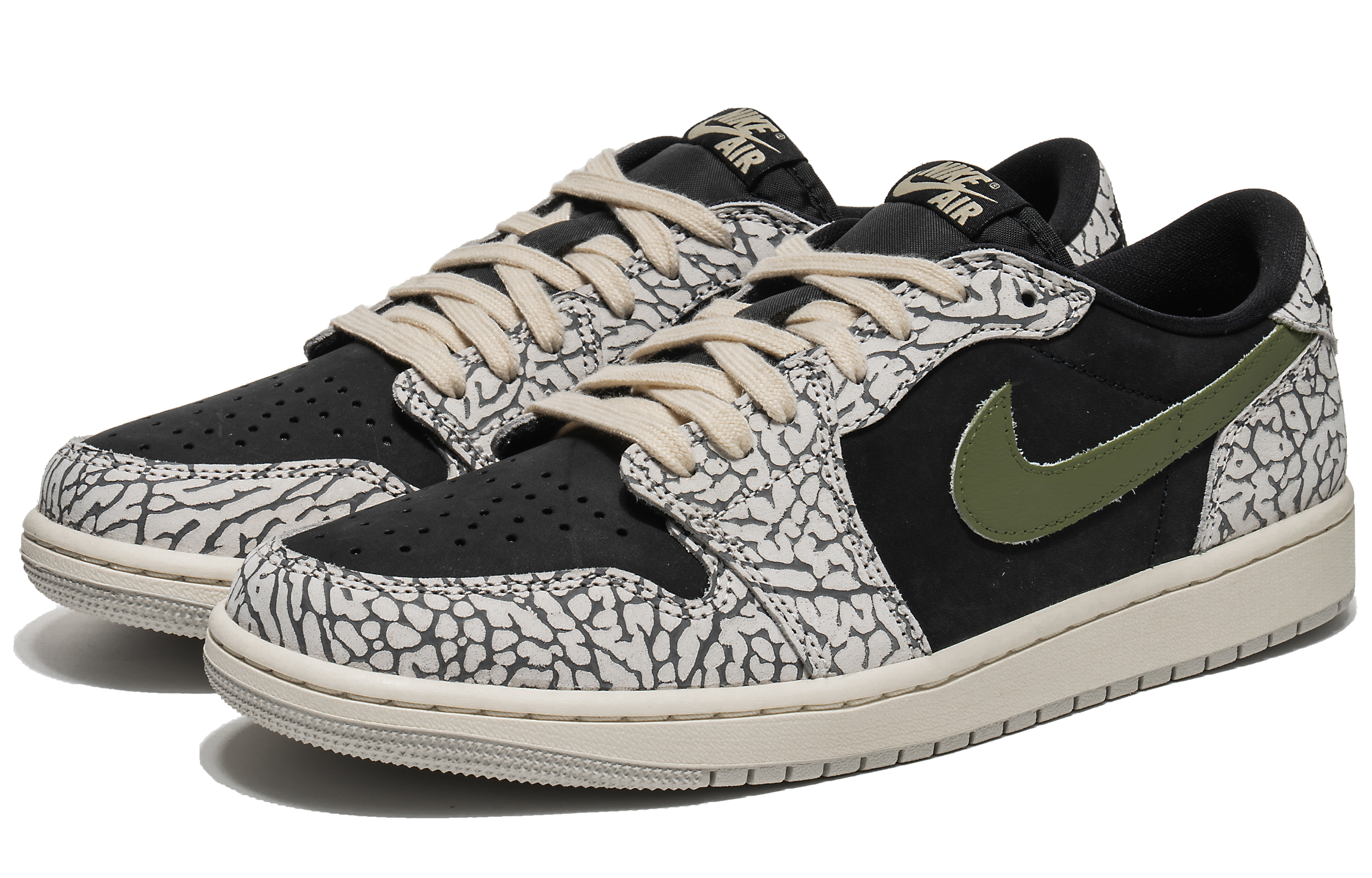 Lookbook [Custom Shoes] Air Jordan 1 Retro Low 'Black Elephant Olive Green' CZ0790-001-479561