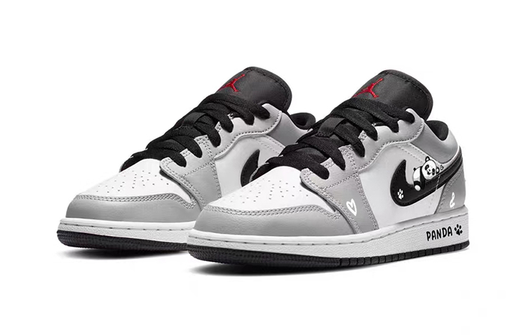 Lookbook カスタムAJ1 ロー "レイジーパンダ" 553558-030(Team56-慵懒大熊猫)