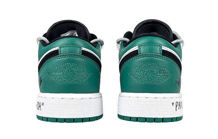 Purchase [定制鞋款] Air Jordan 1 复刻低帮 '熊猫 - 黑绿脚趾' 553560-113(Team叁-女AJ黑绿熊猫解)