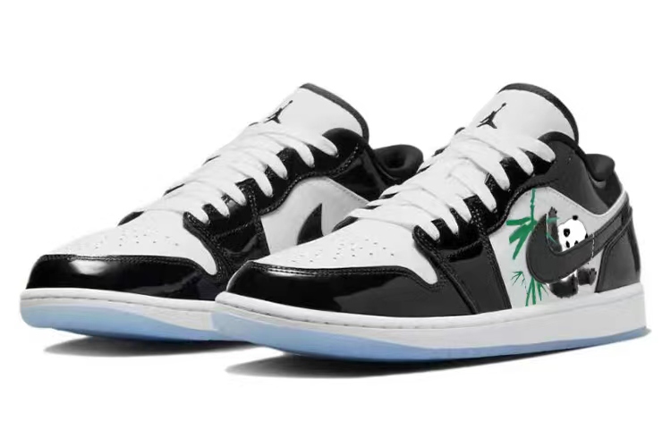 Lookbook [定制鞋款] Air Jordan 1 复古低帮 '熊猫' DV1309-100(Team56-慵懒大熊猫)