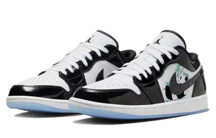 Lookbook 【定制球鞋】Jordan Air Jordan 1 熊貓 國風 可愛熊貓 抱竹熊貓 防滑耐磨 低筒 復古籃球鞋 男款 白黑