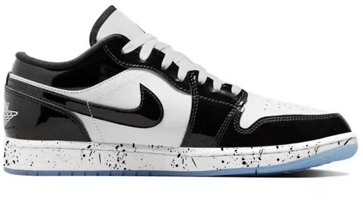 【定制球鞋】Jordan Air Jordan 1 熊貓 潑墨 潑墨熊貓 漆皮防滑耐磨 低幫 復古籃球鞋 男款 白黑 Order 【定制球鞋】Jordan Air Jordan 1 熊貓 潑墨 潑墨熊貓 漆皮防滑耐磨 低幫 復古籃球鞋 男款 白黑