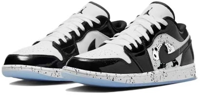 【定制球鞋】Jordan Air Jordan 1 熊貓 潑墨 潑墨熊貓 漆皮防滑耐磨 低幫 復古籃球鞋 男款 白黑 Lookbook 【定制球鞋】Jordan Air Jordan 1 熊貓 潑墨 潑墨熊貓 漆皮防滑耐磨 低幫 復古籃球鞋 男款 白黑