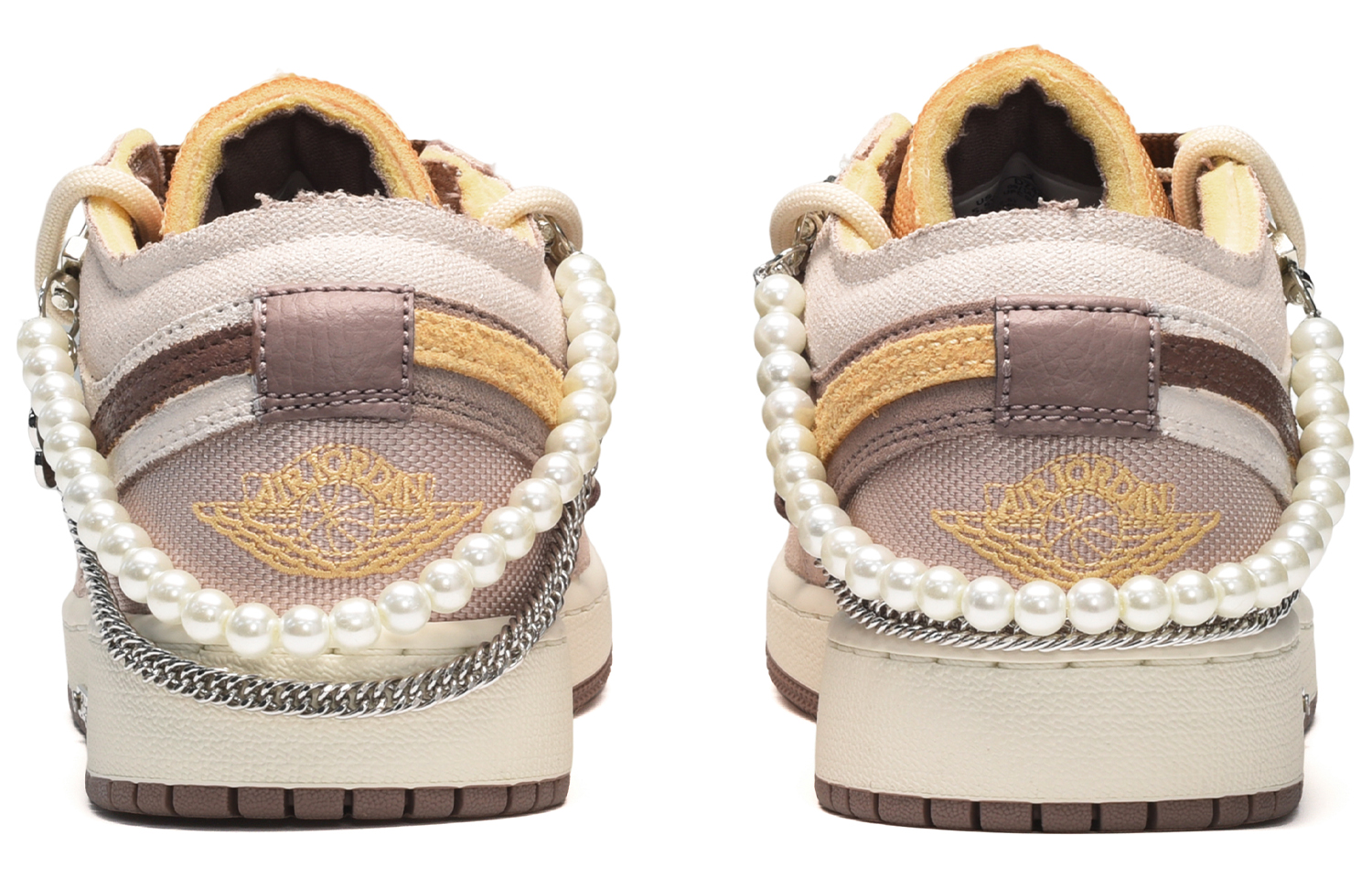 Shop [定制鞋款] Air Jordan 1 复古低帮“珍珠巧克力紫-白-棕” DN1635-200(TeamE-男款珍珠巧克力紫白棕)