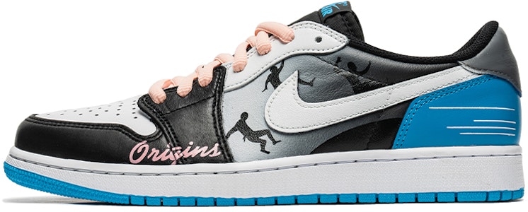 カスタムAJ1 ロー OG "アート抽象-黒青銀" CZ0790-104(TeamB-男女款黑银渐变) Buy カスタムAJ1 ロー OG "アート抽象-黒青銀" CZ0790-104(TeamB-男女款黑银渐变)