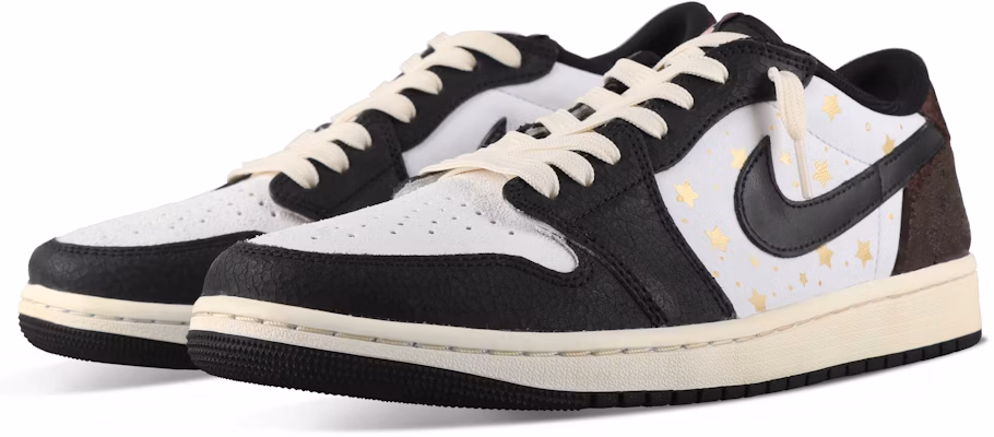 커스텀 에어 조던 1 로우 OG '화이트 골드 블랙 브라운' CZ0790-061(TeamSix-男女款-星星白金黑棕) Lookbook 커스텀 에어 조던 1 로우 OG '화이트 골드 블랙 브라운' CZ0790-061(TeamSix-男女款-星星白金黑棕)