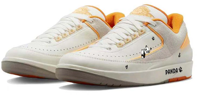 【訂製籃球鞋】 Jordan Air Jordan 2 可愛萌寵 懶散大熊貓 蜜瓜 防滑耐磨 低筒 復古籃球鞋 男款 白橙 Lookbook 【訂製籃球鞋】 Jordan Air Jordan 2 可愛萌寵 懶散大熊貓 蜜瓜 防滑耐磨 低筒 復古籃球鞋 男款 白橙