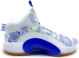 【定制球鞋】 Jordan Air Jordan 35 噴繪 “青花瓷”中國風 低幫 籃球鞋 男女同款 白藍 Order 【定制球鞋】 Jordan Air Jordan 35 噴繪 “青花瓷”中國風 低幫 籃球鞋 男女同款 白藍