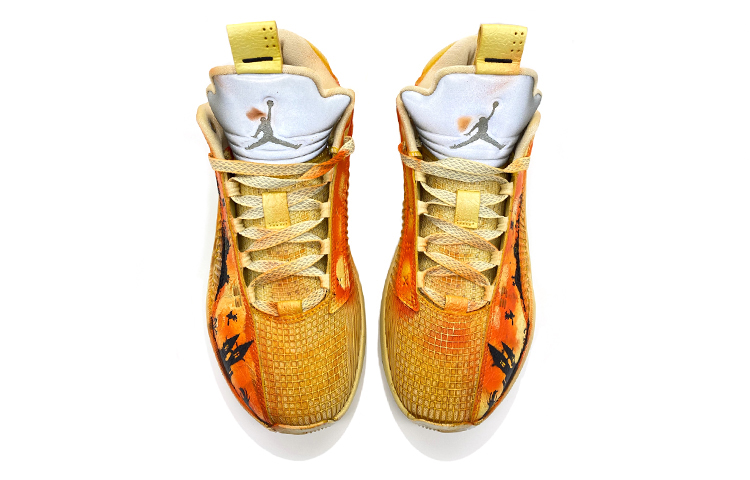 Shop 커스텀 에어 조던 35 로우 "할로윈 성 낙서" CW2459-100(Team-柒男女款AJ35万圣节做旧)