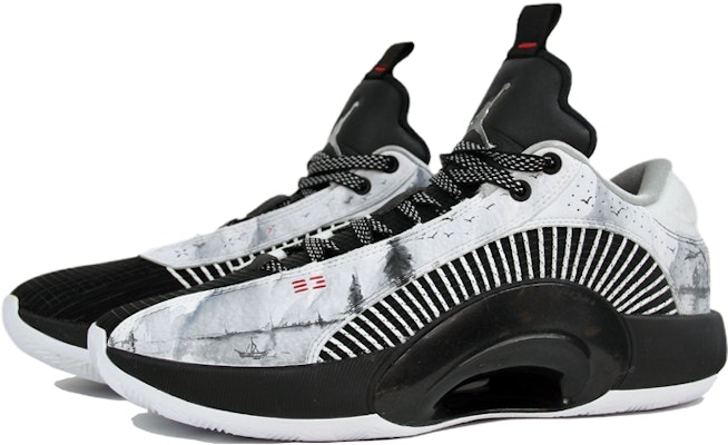 커스텀 에어 조던 35 로우 PF '수묵화' CW2459-101(TeamJ-男女同款水墨画黑白) Lookbook 커스텀 에어 조던 35 로우 PF '수묵화' CW2459-101(TeamJ-男女同款水墨画黑白)