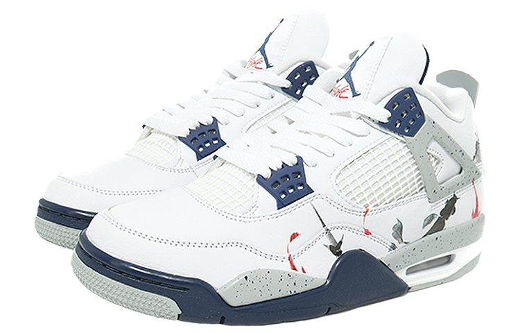Lookbook 【訂製球鞋】 Jordan Air Jordan 4 Retro 水墨錦鯉 國風永恆 潮流 中筒 復古籃球鞋 男女同款 白