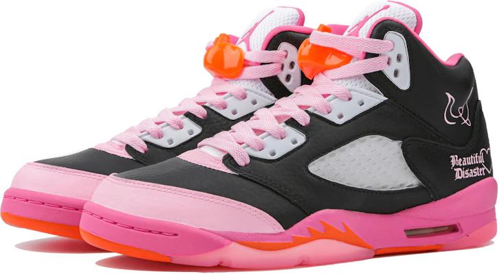 【定製球鞋】 Jordan Air Jordan 5 Retro 魅魔 網路霓虹 禮盒 高筒 復古籃球鞋 GS 黑粉 Shop 【定製球鞋】 Jordan Air Jordan 5 Retro 魅魔 網路霓虹 禮盒 高筒 復古籃球鞋 GS 黑粉