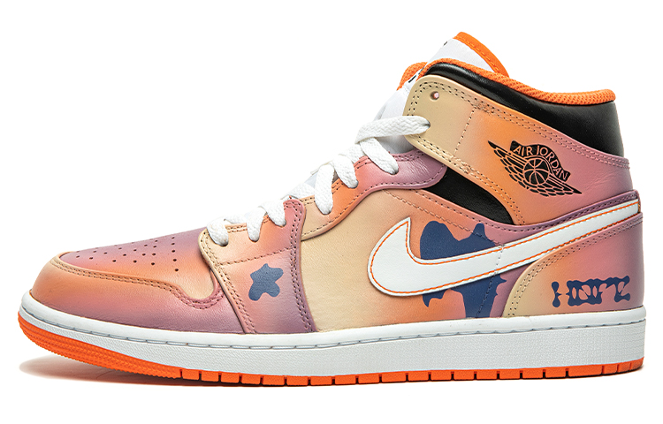 Buy [カスタムシューズ] エアジョーダン 野鹤制造 x ミッド 'サンセットグラデーション' DM3531-800(TeamB-男款日落白红G-BOX)