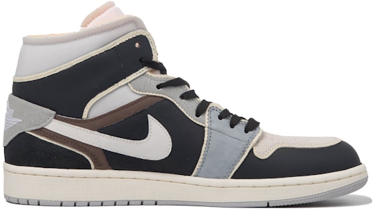 【定制球鞋】Jordan Air Jordan 1 Mid 達芬奇定制 特殊鞋盒 裂縫之外 機能 解構 中幫 復古籃球鞋 男款 黑灰 Lookbook 【定制球鞋】Jordan Air Jordan 1 Mid 達芬奇定制 特殊鞋盒 裂縫之外 機能 解構 中幫 復古籃球鞋 男款 黑灰