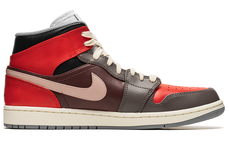 Lookbook [Sepatu Kustom] Air Jordan CLOT x 1 Mid 'Coklat Gula Hitam' 554724-135(TeamB-黑糖巧克力Q-BOX)