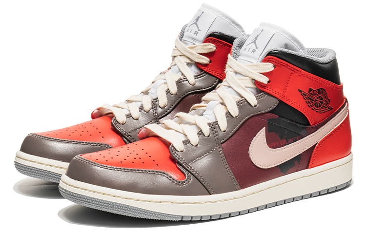 Lookbook [Kasut Custom] Air Jordan CLOT x 1 Mid 'Black Sugar Chocolate' 554724-135(TeamB-黑糖巧克力)