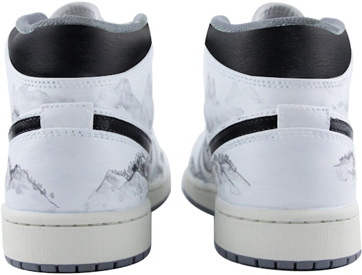 Kasut Custom Air Jordan CLOT x 1 Mid 'Chinese Landscape Putih-Hitam' 554724-135(Team39-AMY41国风山水) Purchase Kasut Custom Air Jordan CLOT x 1 Mid 'Chinese Landscape Putih-Hitam' 554724-135(Team39-AMY41国风山水)