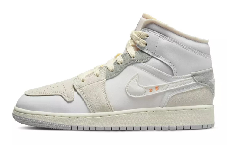 Sizing 【定制球鞋】 Jordan Air Jordan 1 Mid 卡斯製造 CNY兔年限定 玉掛件 復古籃球鞋 GS 灰白藍