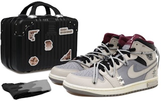 【訂製籃球鞋】Jordan Air Jordan 1 mid OKHR 十字架 雙叉 雙鉤 HRZZ 潑墨 老化解構風 高筒 復古籃球鞋 男女皆宜 Buy 【訂製籃球鞋】Jordan Air Jordan 1 mid OKHR 十字架 雙叉 雙鉤 HRZZ 潑墨 老化解構風 高筒 復古籃球鞋 男女皆宜