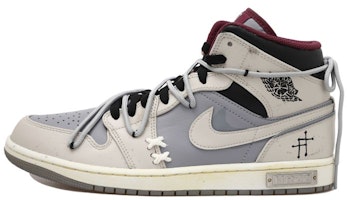 【訂製籃球鞋】Jordan Air Jordan 1 mid OKHR 十字架 雙叉 雙鉤 HRZZ 潑墨 老化解構風 高筒 復古籃球鞋 男女皆宜 Order 【訂製籃球鞋】Jordan Air Jordan 1 mid OKHR 十字架 雙叉 雙鉤 HRZZ 潑墨 老化解構風 高筒 復古籃球鞋 男女皆宜