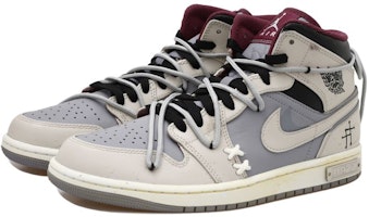 【訂製籃球鞋】Jordan Air Jordan 1 mid OKHR 十字架 雙叉 雙鉤 HRZZ 潑墨 老化解構風 高筒 復古籃球鞋 男女皆宜 Shop 【訂製籃球鞋】Jordan Air Jordan 1 mid OKHR 十字架 雙叉 雙鉤 HRZZ 潑墨 老化解構風 高筒 復古籃球鞋 男女皆宜