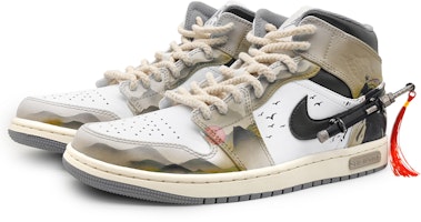 에어 조던 CLOT x 1 미드 '잉크 듄 옐로우 블랙' 커스텀 슈즈 554724-135(Team16-男款侠客江湖黄2.0) Lookbook 에어 조던 CLOT x 1 미드 '잉크 듄 옐로우 블랙' 커스텀 슈즈 554724-135(Team16-男款侠客江湖黄2.0)