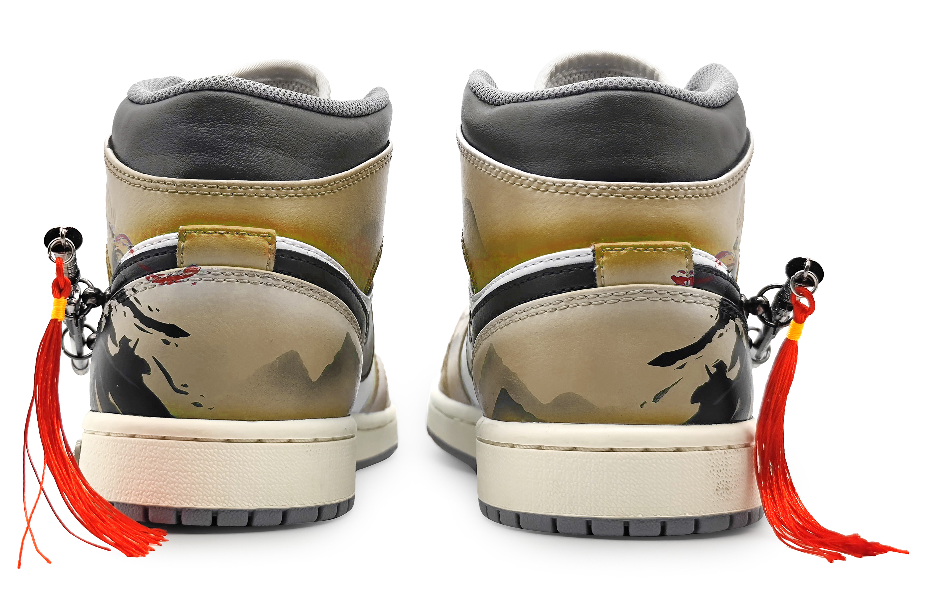 Purchase 에어 조던 CLOT x 1 미드 '잉크 듄 옐로우 블랙' 커스텀 슈즈 554724-135(Team16-男款侠客江湖黄2.0)