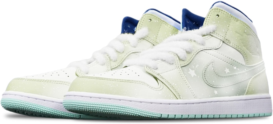【定制球鞋】Air Jordan 1 Mid (GS) 融雪雪花 聖誕主題 限量特殊鞋盒 中筒 復古籃球鞋 馬卡龍抹茶 Lookbook 【定制球鞋】Air Jordan 1 Mid (GS) 融雪雪花 聖誕主題 限量特殊鞋盒 中筒 復古籃球鞋 馬卡龍抹茶