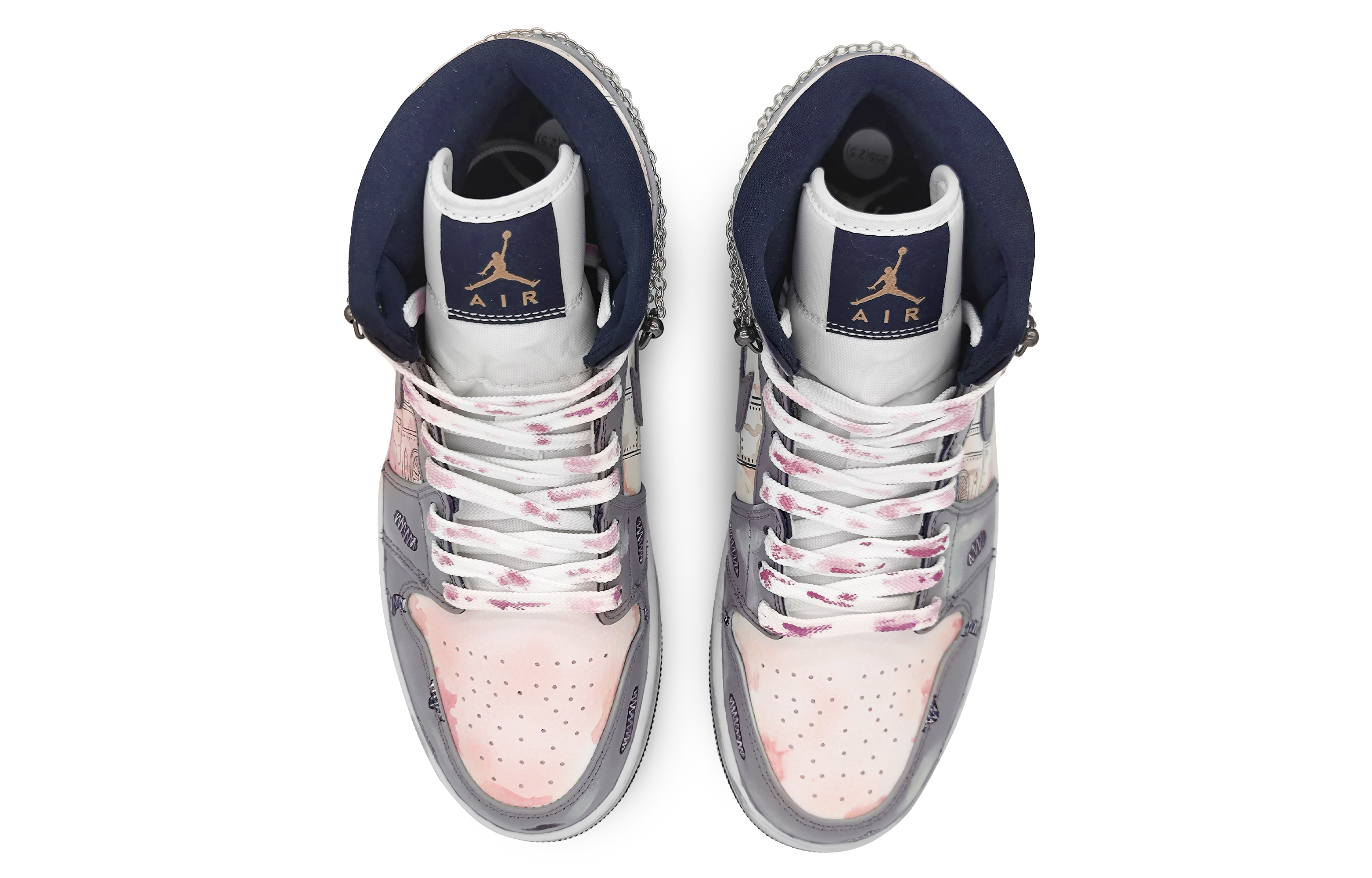 Shop [定制鞋] Air Jordan CLOT x 1 Mid '和平之歌红锈紫' 554724-174(Team16-和平之歌红锈紫)