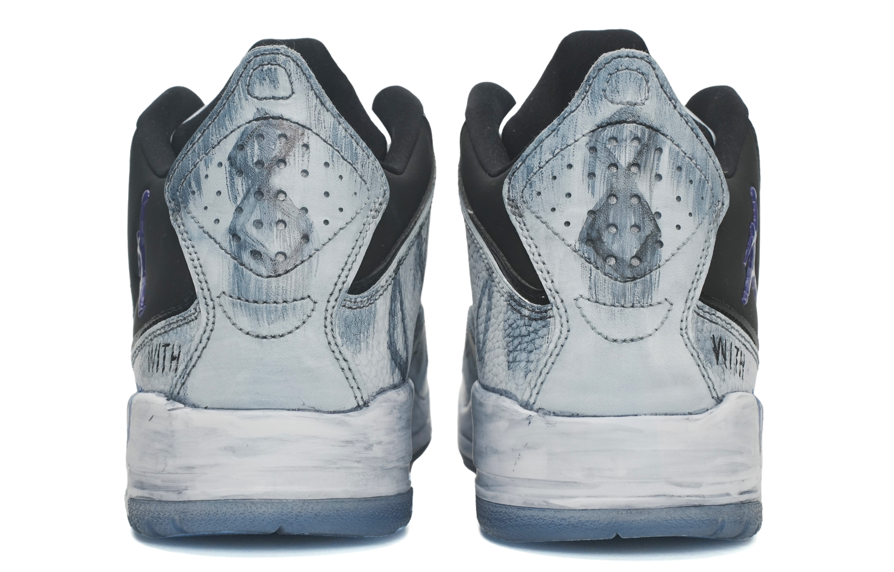 Shop [Sepatu Kustom] Air Jordan Courtside 23 'Cement Wall Street Graffiti Abu-Putih-Hitam' AR1000-104(Team35-水泥墙街头涂鸦）