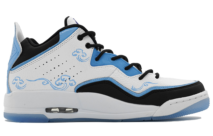Order [Kasut Custom] Air Jordan Courtside 23 'Putih Hitam Biru Emas - Naga Concord' AR1000-104(Team16-男款中国金龙图腾)